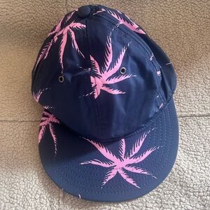 Marc Jacobs - Deep Indigo Baseball Hat with Pink Palm Leaves